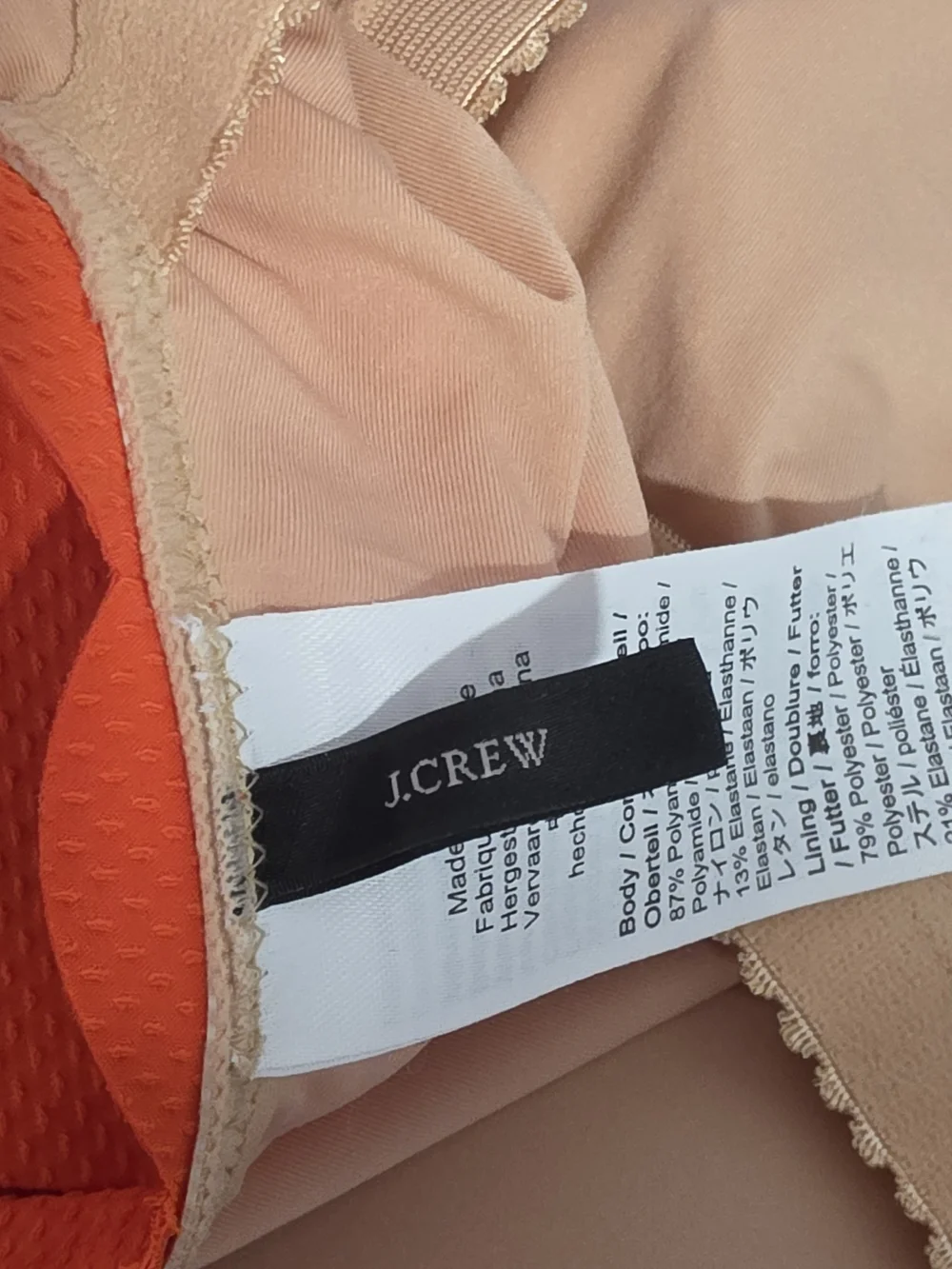 J. Crew Bright Orange Scalloped One-Piece Swimsuit Women's Size 2